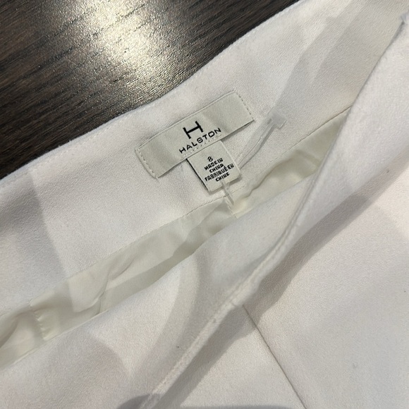 Halston cream front pleat trouser size 8 - Picture 2 of 4